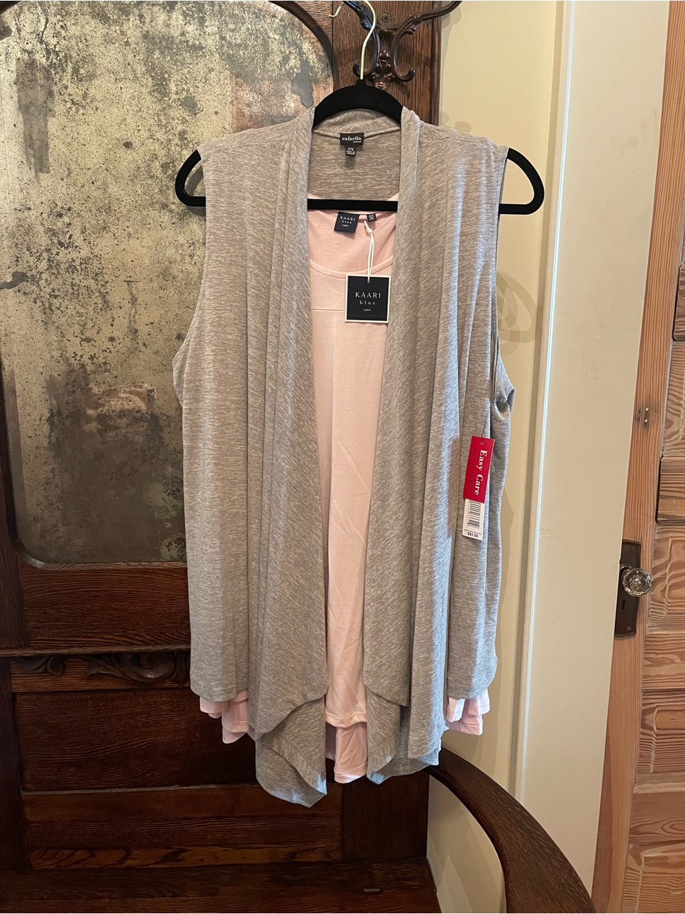 Bundle- Draped Cardigan Vest & Tank Top Shirt - Plus Size 2X - NEW